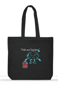 Unisex Everyday Large Tote bag Black printed design